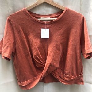 Urban Outfitters orange wrap crop top